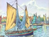 de nombreux bateaux qui naviguent sur l'eau