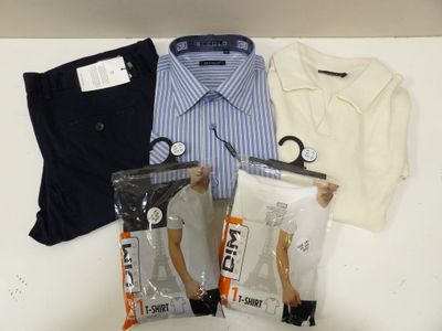 three pairs of men ' s shirts and a pair of men ' s pants