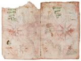 an old map of the world is shown on a white background