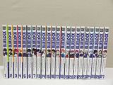 the complete set of anime books are lined up on a table