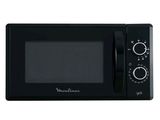 black microwave oven sitting on top of a white counter top
