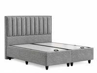 1 x Lit coffre Paros 140x190 cm gris avec 2 tables de chevet…