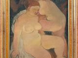 an image of a painting of two nudes in a gold frame