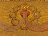 an image of a painting of a heart with a crown on top of it