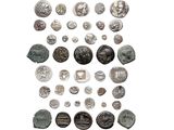 an image of a collection of ancient roman coins on a white background