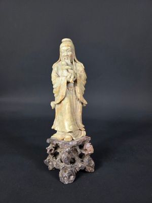 Statuette d'immortel en stéatite. - Photo 1