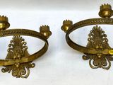 pair of antique brass wall sconces