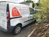 a van that is parked on the side of the road