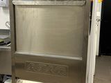a large stainless steel refrigerator in a kitchen with a sink and a dishwasher