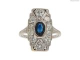 bague art déco en saphir et diamant
