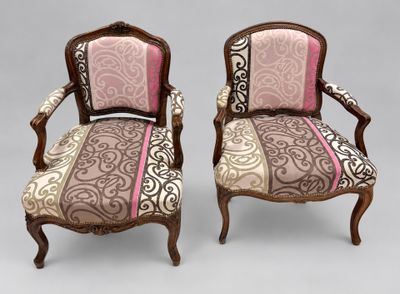 pair of louis xv style armchairs with upholstered upholstered upholstered upholstered upholstered upholstered upholstered upholstered