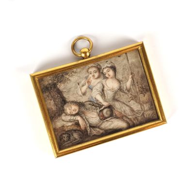 une photo d'une photo représentant une femme et deux enfants