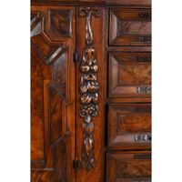 CABINET ALLEMAND en placage de ronce de noyer et de bois ind… (photo 6)