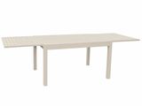 the table is made of plastic and has a white top