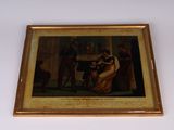 tableau encadré représentant un homme et une femme jouant aux échecs