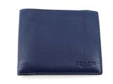 une image représentant un portefeuille en cuir bleu sur fond blanc