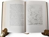 a book open to a page with a drawing on it