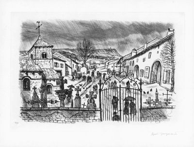 André JACQUEMIN (1904-1992) - Colline de Sion depuis le cime…