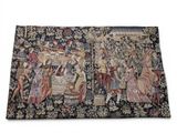 an image of a tapestry with a picture of people on it