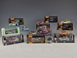 a lot of toy cars that are in a display case