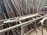 many pieces of metal that are stacked up together