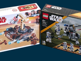 deux coffrets Lego Star Wars exposés dans leur boîte