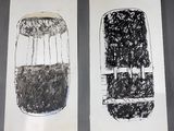 deux dessins représentant un téléphone portable et un bocal rempli de liquide