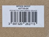 a close up of a cardboard box with a barcode on it