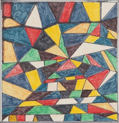 an image of a drawing of a colorful geometric design