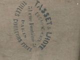 a picture of a close up of a vase with a label on it