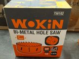 a box of wokin bimetal hole saw sitting on top of a table