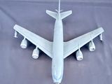 a model of an airplane that is on a table