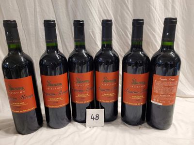6 bouteilles AGNEAU ROUGE 2012 BORDEAUX.