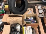 a pile of assorted items sitting on a pallet