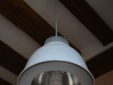 a light that is hanging from the ceiling in the room