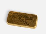 a gold bar on a white background