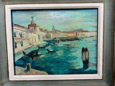 RAYMONDE HEUDEBERT (1894-1991), Bateaux au port, Huile sur p…