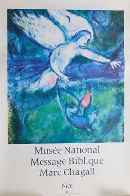 an image of a poster with a picture of an angel and a bird on it