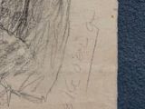 a drawing of a woman sitting on a chair