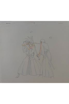 drawing of a couple of people dressed in formal clothes