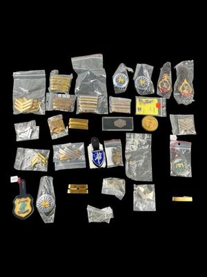 a lot of items that are on a black background