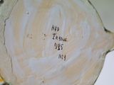 un gros plan sur un morceau de bois sur lequel est inscrit quelque chose