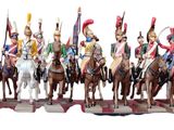 de nombreuses figurines de soldats à cheval