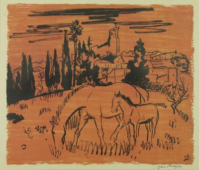 Yves BRAYER (1907-1990). Chevaux. Lithographie. Signée en ba…