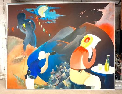 * Robert JONQUET (1920-2018) - Composition surréaliste - Hui…