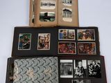 an open book with pictures of people on it sitting on top of a table
