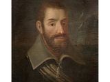 a painting of a man with a beard and a collar
