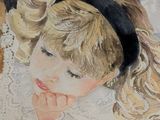 a painting of a little girl with a teddy bear