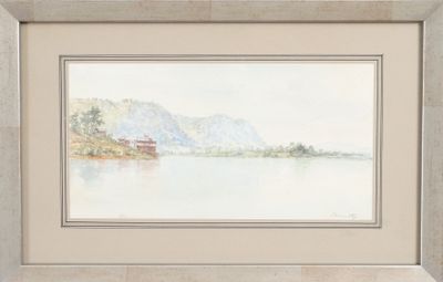 a picture of a painting of a boat on the water