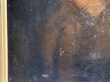 an oil painting of a man ' s hand with a glove on it